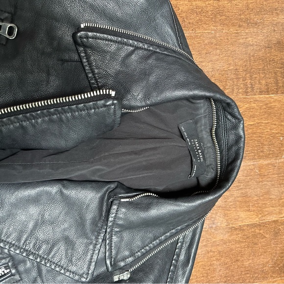 Zara Basic black leather jacket - Picture 2 of 5